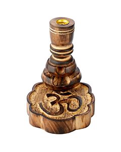 Puckator Om Carved Mango Wood Backflow Incense Burner
